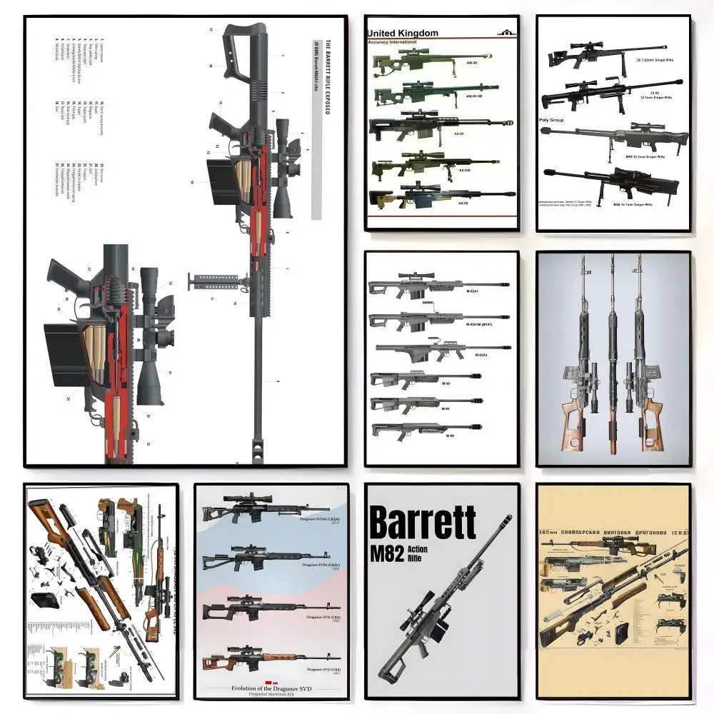 Cool classic sniper rifle Poster American Film Mural Home Childrens Room Wall Decor Print