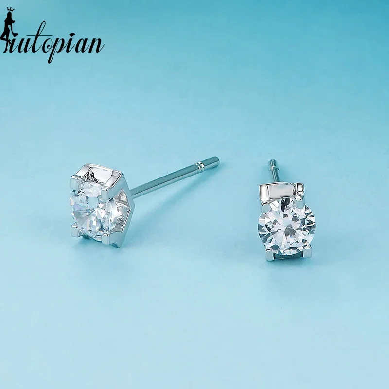 Iutopian Brand Valentine's Day Gift Elegant Stud Earrings For Woman Brincos With Top Quality Austrian CZ Anti-Allergic 1#UE001