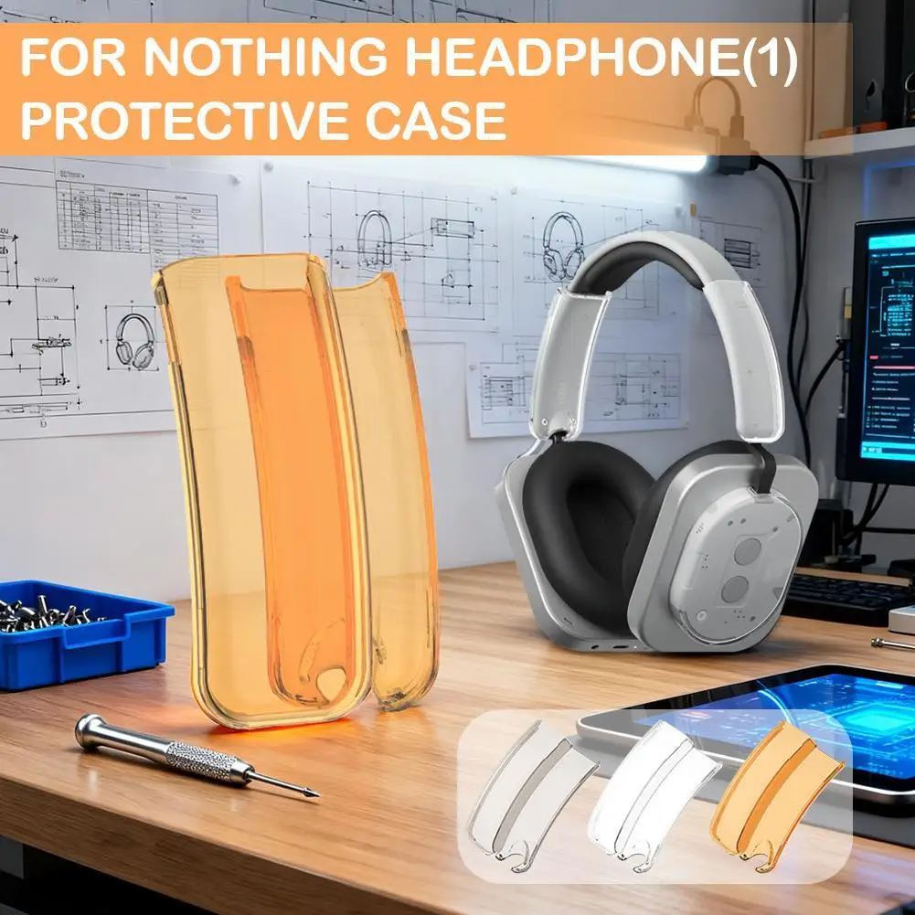 For NOTHING Headphone Protective Case 3-in-1 Transparent Silicone Case Cover Silicone Headphones Accessories For Nothing