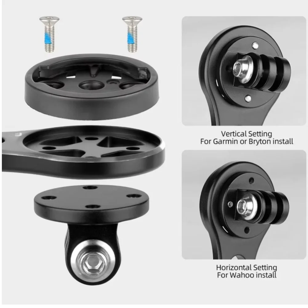 1Pc Black Adjustable Bicycle Computer Mount With 3 Bases For Garmin Bike Handlebar Light Camera Holder Tool
