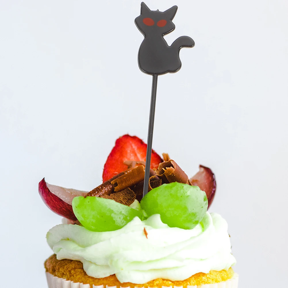 

40 Pcs Cake Decoration Halloween Spider Picks Inserted Cards Dessert Toppers Party Supplies Lightweight Cake Inserts