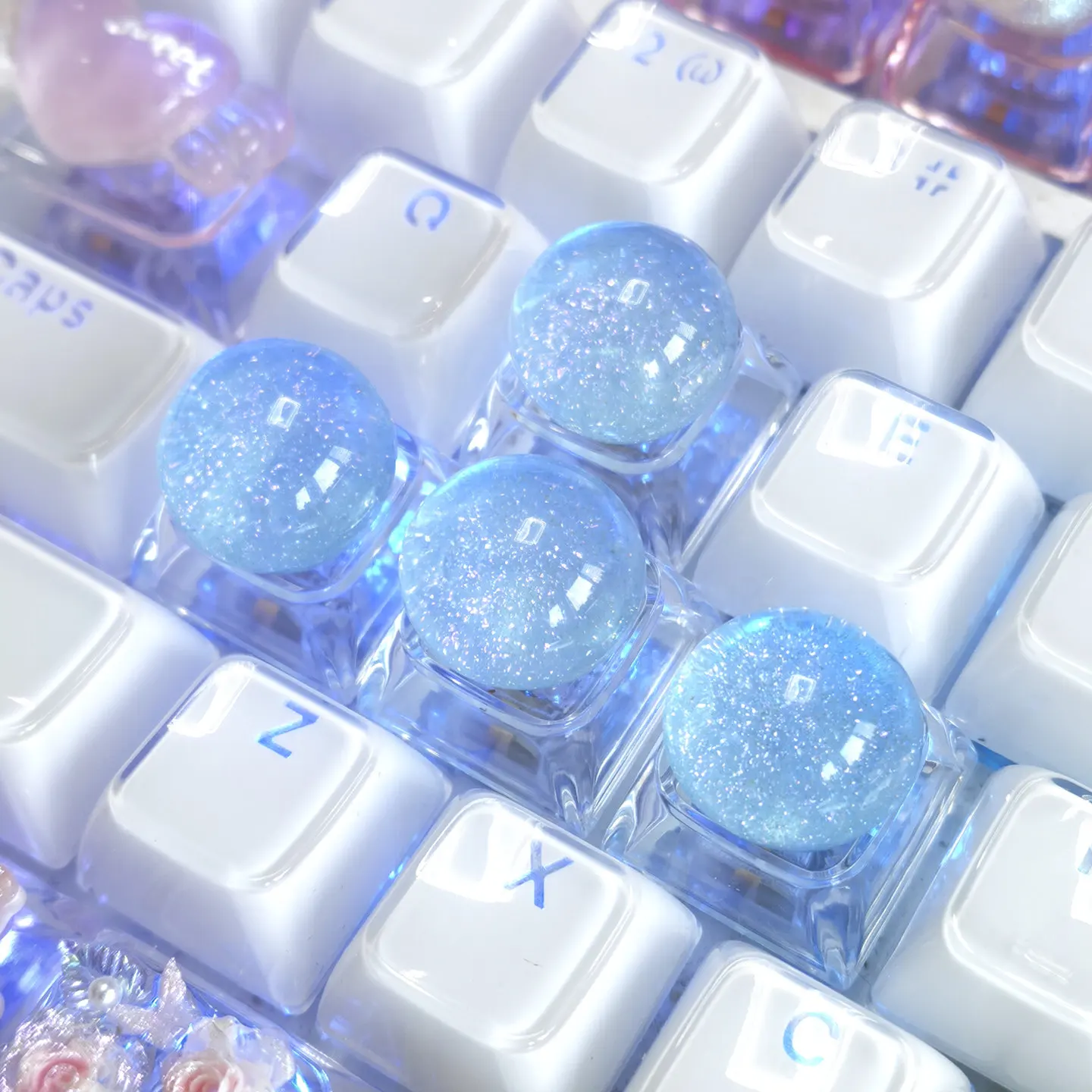 4pcs mechanical keyboard directional keycaps cute cat claws cross axis personalized customization replacement and addition keys