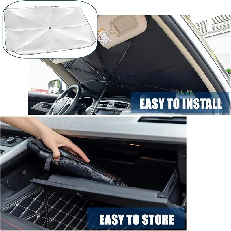 Klappbarer Auto-Sonnenschutz, Regenschirm, Wärmedämmung, Frontscheibe, Sonnenschutz, Fahrzeuginnenraum, Sommer, Reisen, Autozubehör