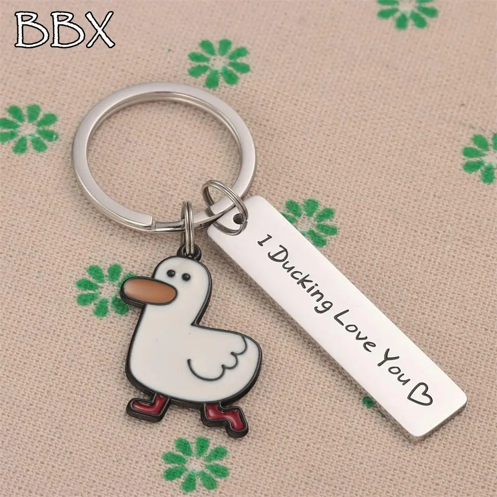 

Don’t Duck with Me Duck Keychain Stainless Steel Keyholder Ducking Love Keyring Cute Animal Duck Pendant Lover Gift