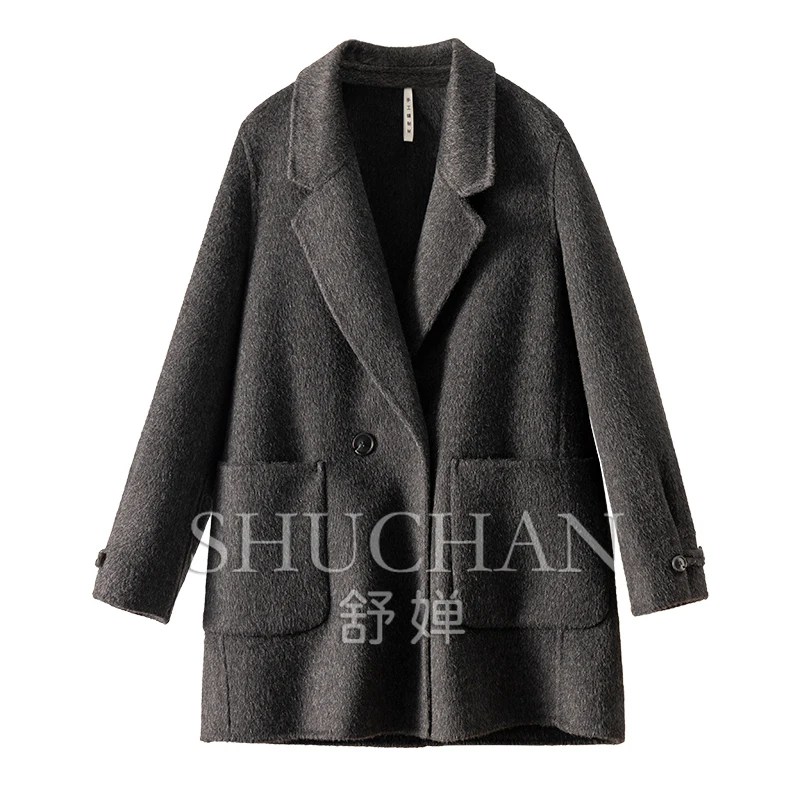 

90% Wool 10% Alpaca Double-sided Wool Coat Jacket Female Casacas Para Mujer Invierno 2024 Abrigos Para Mujer