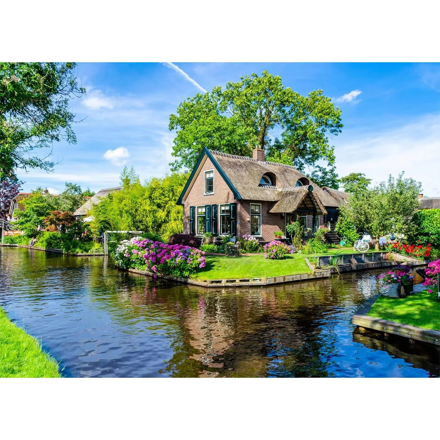 

500 1000 1200 2000pcs Jigsaw Puzzle Giethoorn Village Beautiful Canal Scene And Traditional Houses For Adults Gift Party Toy