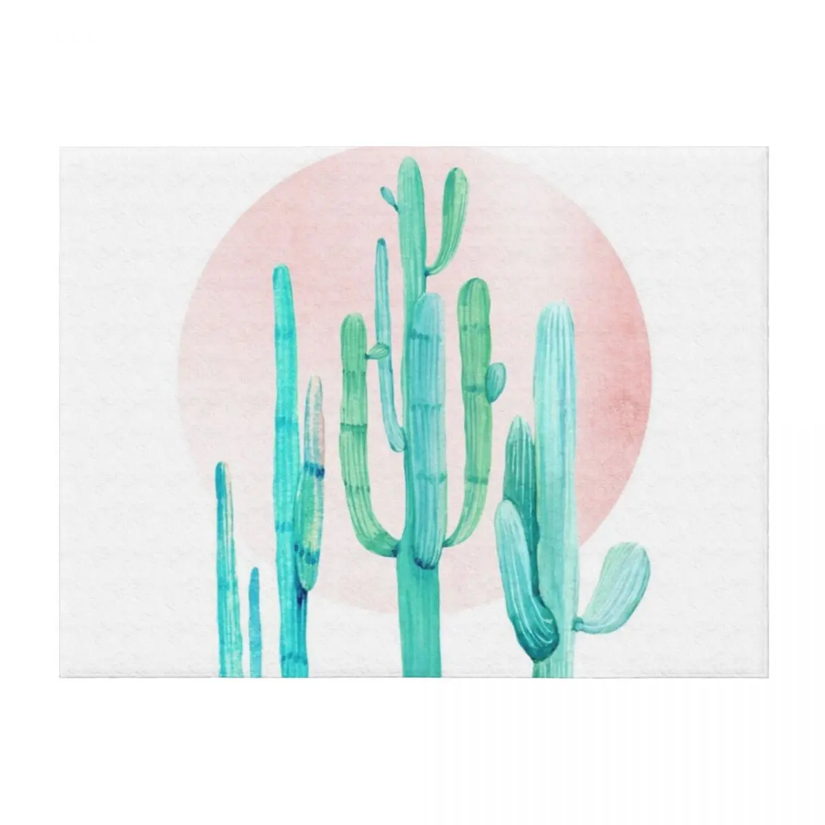 

Pretty Cactus Rosegold Pink and Turquoise Desert Cacti Southwest Decor Throw Blanket Tourist Polar Blankets