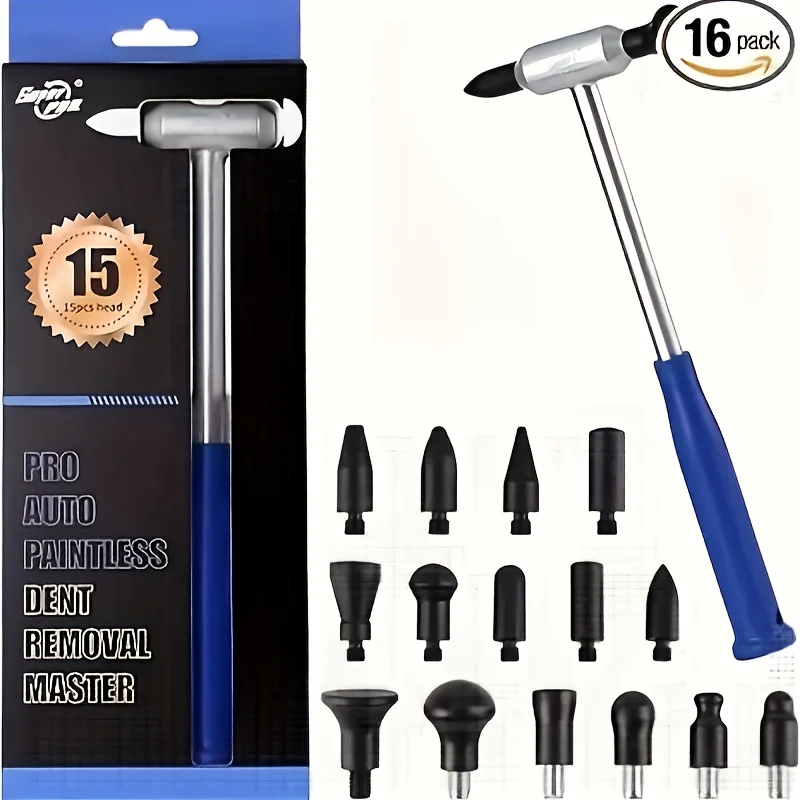 

15 шт., набор молотков для ремонта вмятин-алюминиевые инструменты для кузова для без покраски, удаление вмятин, комплект для ремонта кузова автомобиля своими руками