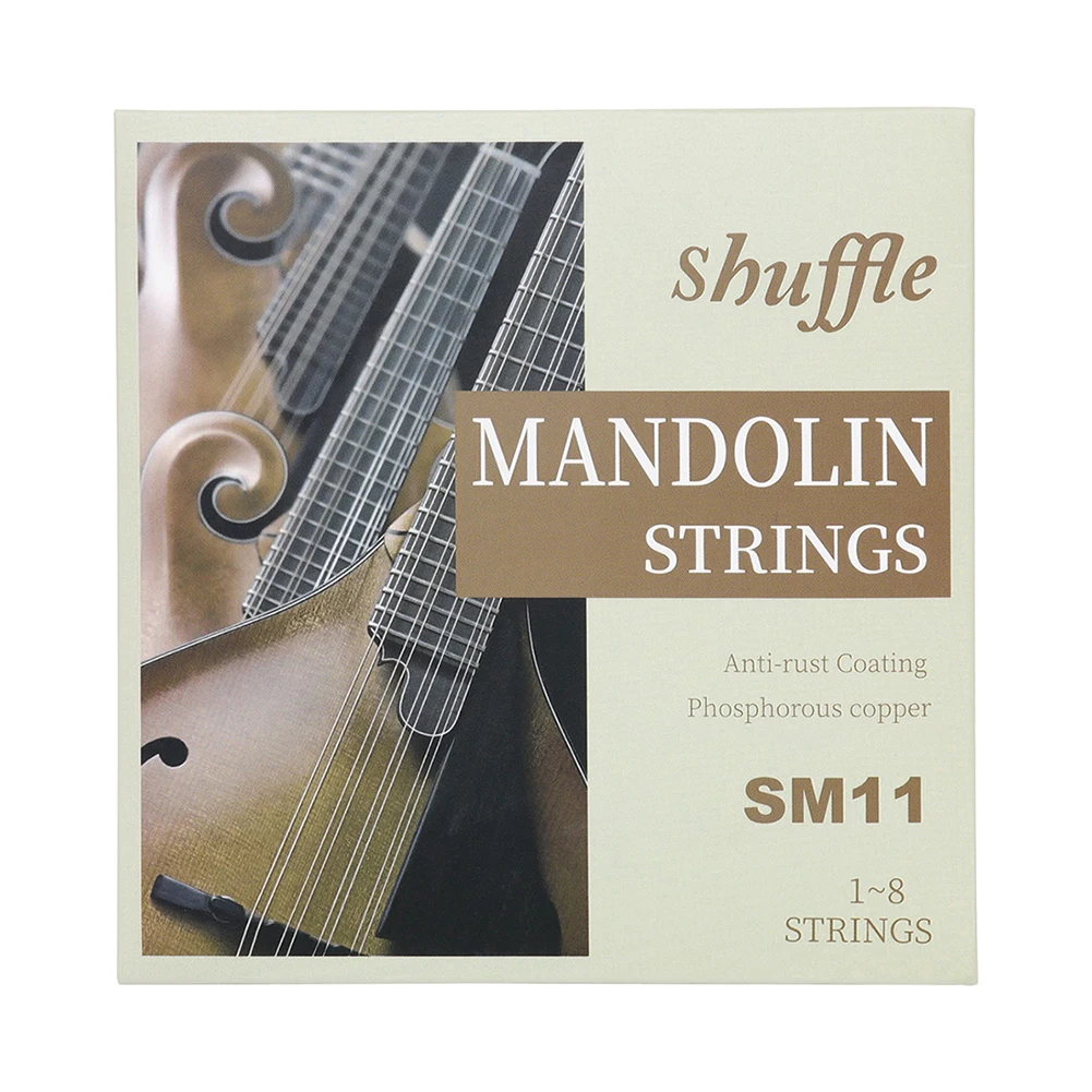 

8pcs/Set Mandolin Strings Set Plated Silver Plated Coated Copper Alloy Wound Mandolin Parts Stringed Instrument Accessories Part