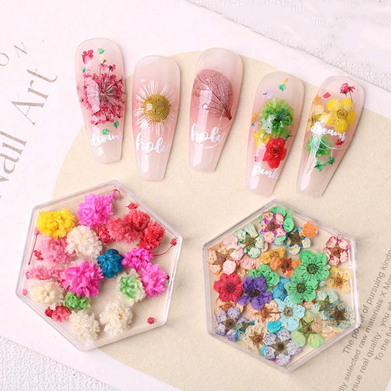 Requintado 3D Chrome Secas Flor Nail Art Decoração, encantos delicados, acessórios Beleza