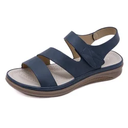 Women Casual Sandals Comfortable Soft Slippers Wedge Platform Sandals Female Retro Flat Platform Open Toe Outdoor Beach Shoes