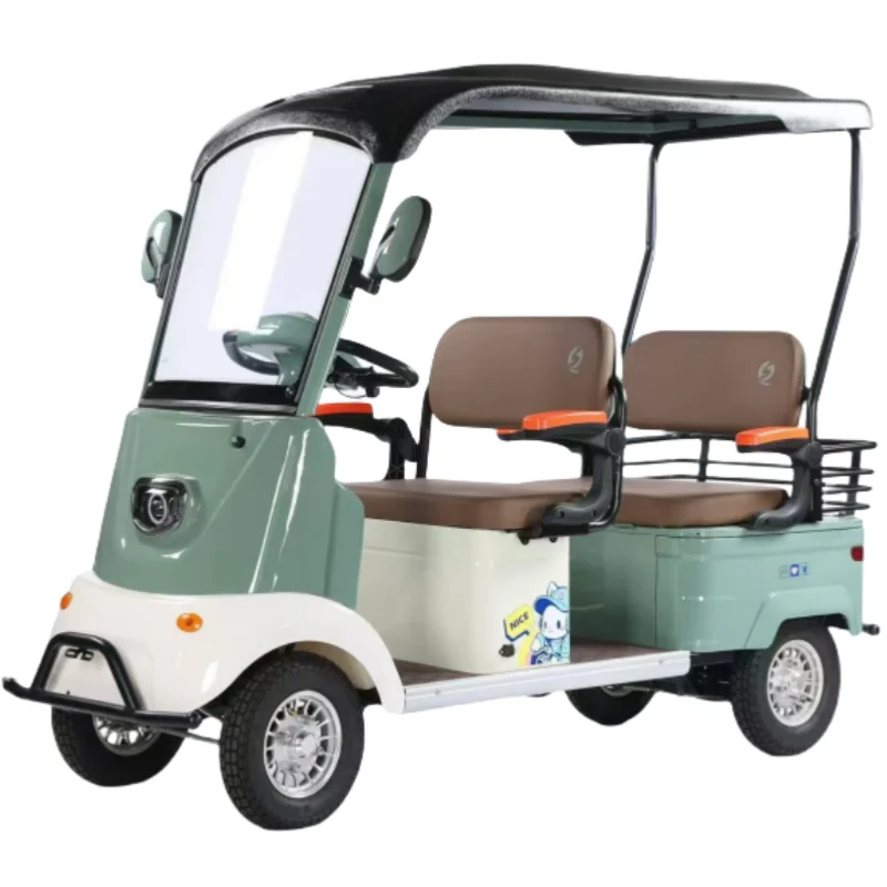 

Hot Selling 1000W 3 Seats Electric Golf Cart High Quality 60V Four Wheels Electric Vehicle Club Car With Roof