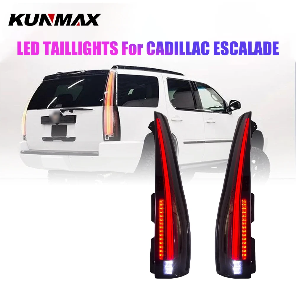 Car Tail Light Assembly For Cadillac ESCALADE 2007-2014 DRL Brake Lamp With Red Turning Signal Plug and Play LED Rear Tail Light