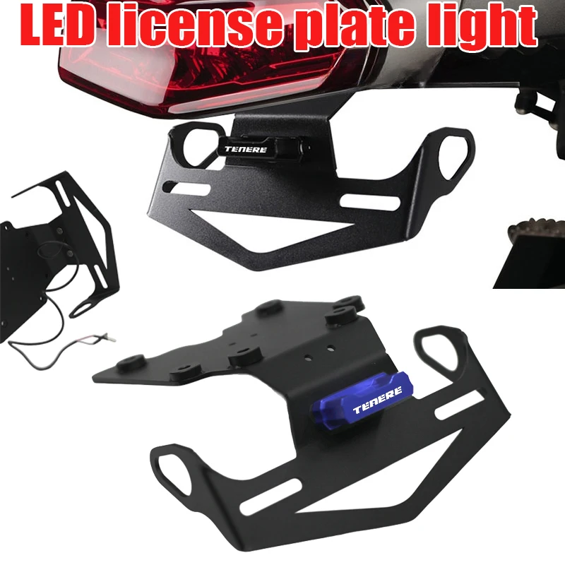 

Держатель номерного знака для мотоцикла со светодиодным поворотником, кронштейн для номерного знака, хвостовое аккуратное крыло, подходит для Tenere 700 XTZ07 2019-2025