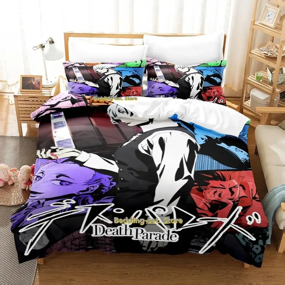 

New Death Parade Bedding Set Single Twin Full Queen King Size Bed Set Adult Kid Bedroom Duvetcover Sets Anime parure de lit Bed