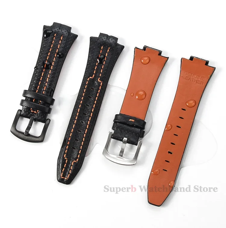 Cinturino per orologio in pelle per Seiko SNL017P1 SNL029P2 SNA595P2 SNL021P1 15x27mm Accessori per orologi con bracciale sportivo impermeabile