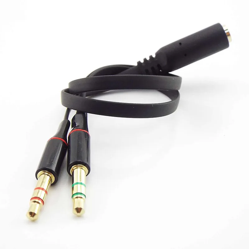 3.5mm Earphone Adapter Headphone Splitter Audio Female To 2 Male Jack 3.5 Mic Y Splitter Headset To Laptop PC Adapter Aux Cable