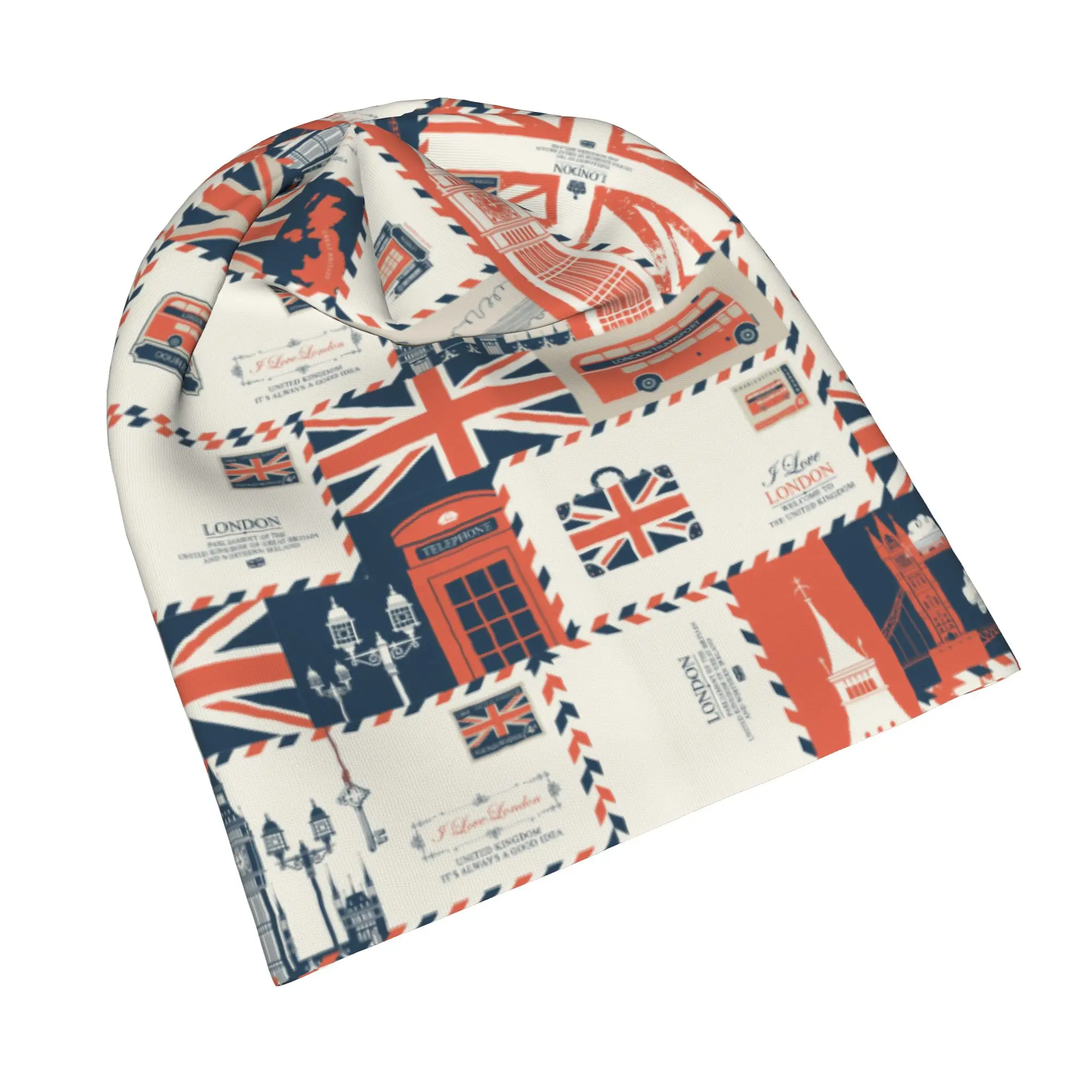 Retro Style Bonnet Hats Fashion Outdoor Skullies Beanies Hat UK London British Symbol for Men Women Warm Dual-use Cap