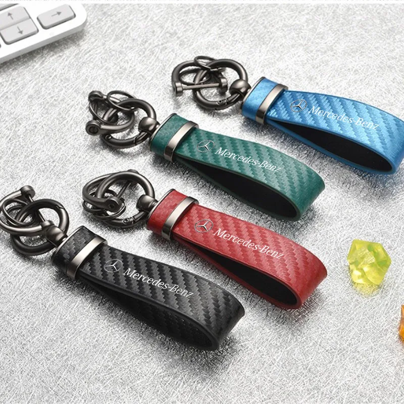 Car Keychain Metal Leather Keychain for Mercedes Benz AMG W210 W176 AMG CLS CLE CLA GLA GLB GLS GLE W222 Auto Accessories view 5