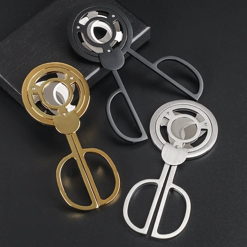 

Cuba Gold Plated Cigar Cutter - Guillotine Puncher Scissors Knife with 3 Sharp Stainless Steel Blades for Cigar Cutting Accessor