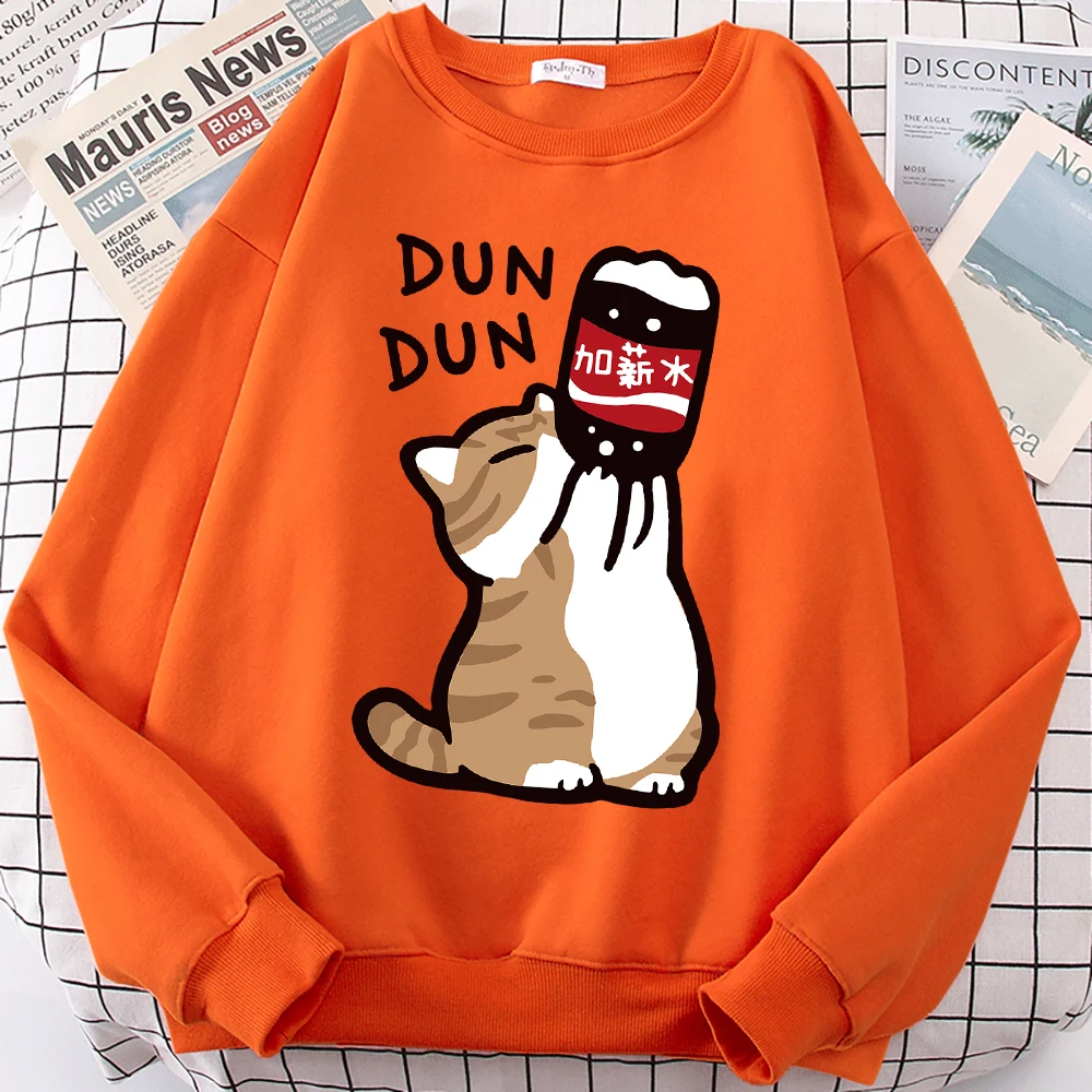 زيادة الارتداد متعة القط لطيف طباعة الرسوم المتحركة الرجال النساء هوديي Harajuku بلوزات فضفاضة Crewneck عادية هودي زوجين القمم