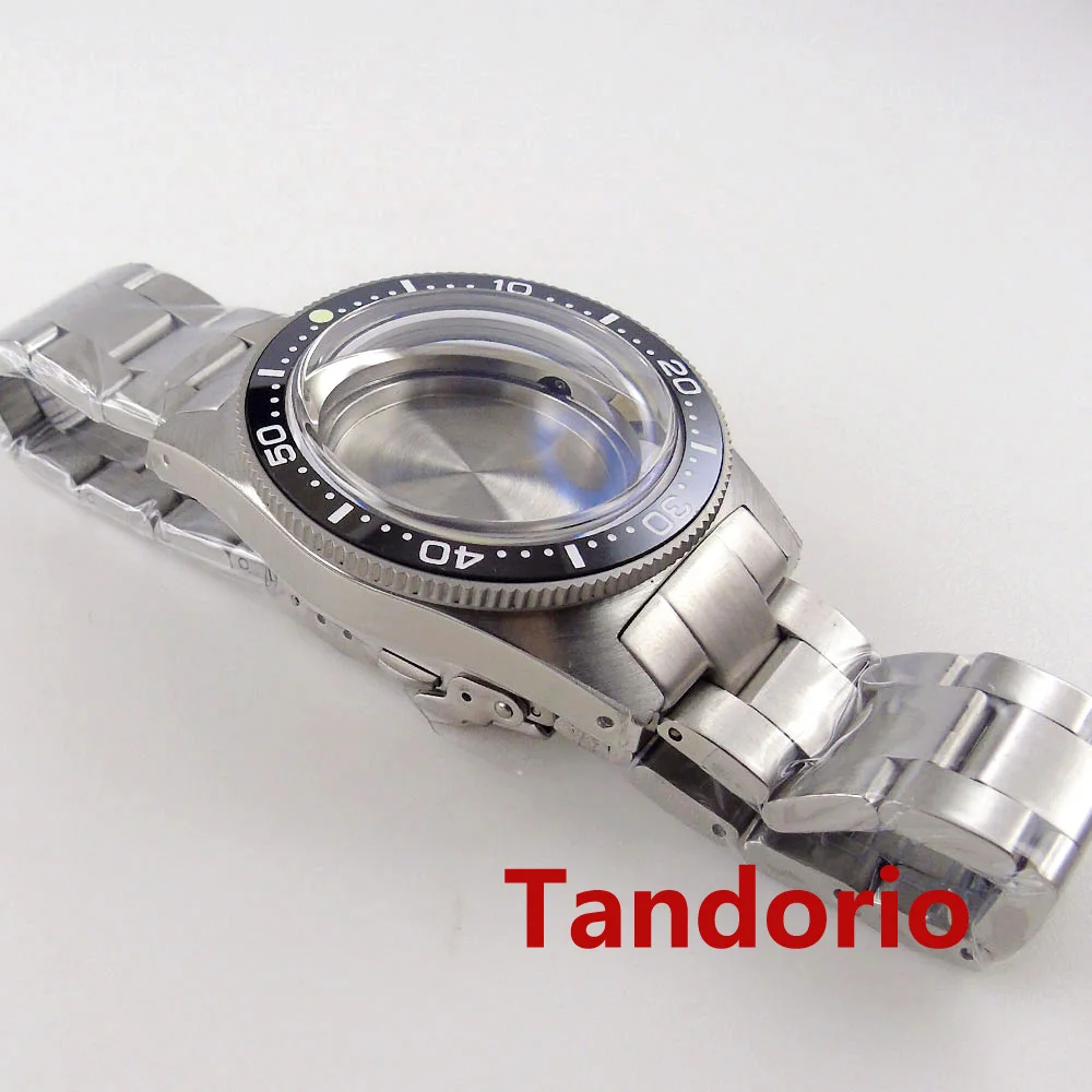 300M Diver Tandorio 41mm Auto Watch Case AR Domed Sapphire Glass Fit NH35A NH36A PT5000 ETA 2824 PT5000 120 Clicks Ceramic Bezel