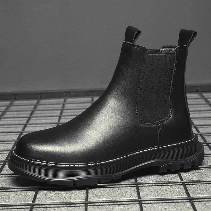 Bottes de moto et de rinçage imperméables pour hommes, chaussures en cuir décontractées, haut de gamme, automne, mode, nouveau