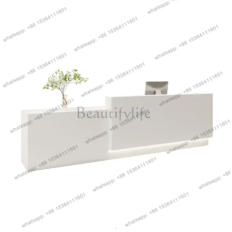 Best Sellers Creamy Style Reception Desks Curved Clothing Reception Desks Store Shop Durable Office Furniture Banco Reception ZY