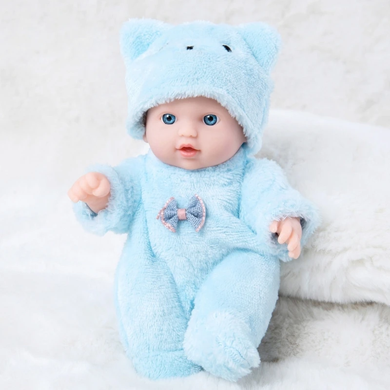 8’’ Life Like Reborns Toy Figure Interaction Toy Full Body Silicone Sleeping that Looks Real with Plush Romper