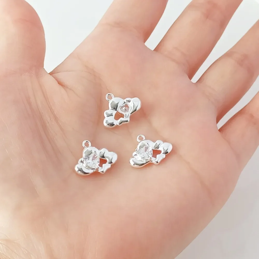 الفضة مطعمة الزركون محظوظ سحر سحابة اللباس فراشة الخماسية نجمة القرع قلادة، DIY الاكسسوارات اليدوية #4