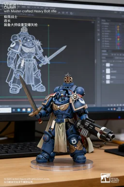 

【In Stock】JOYTOY 40K 1/18 Articulated Figure: Ultramarines Legion Captain (Equipped with Handcrafted Heavy Bolter Rifle)