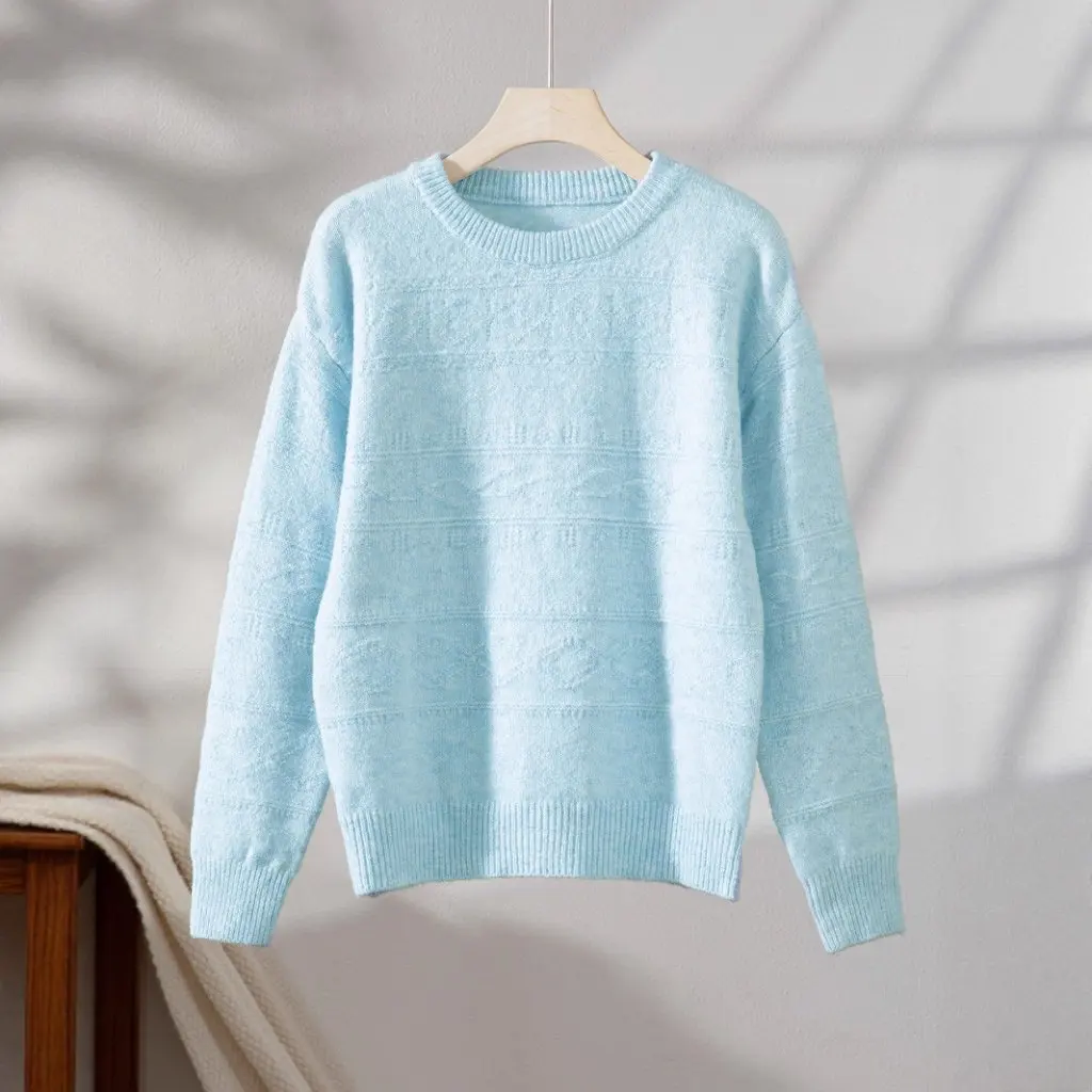 

Women's Round Neck Twisted Knitwear Long Sleeve Casual Pullover Pure Color Top Autumn Winter Fashion Simple Design