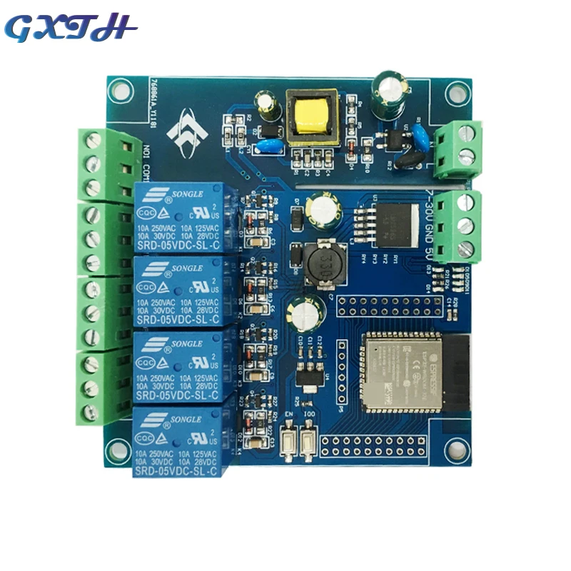 AC220V/DC5-30V ESP32 WIFI Bluetooth BLE Four-channel Relay Module I/O Port ESP32-WROOM Development Board