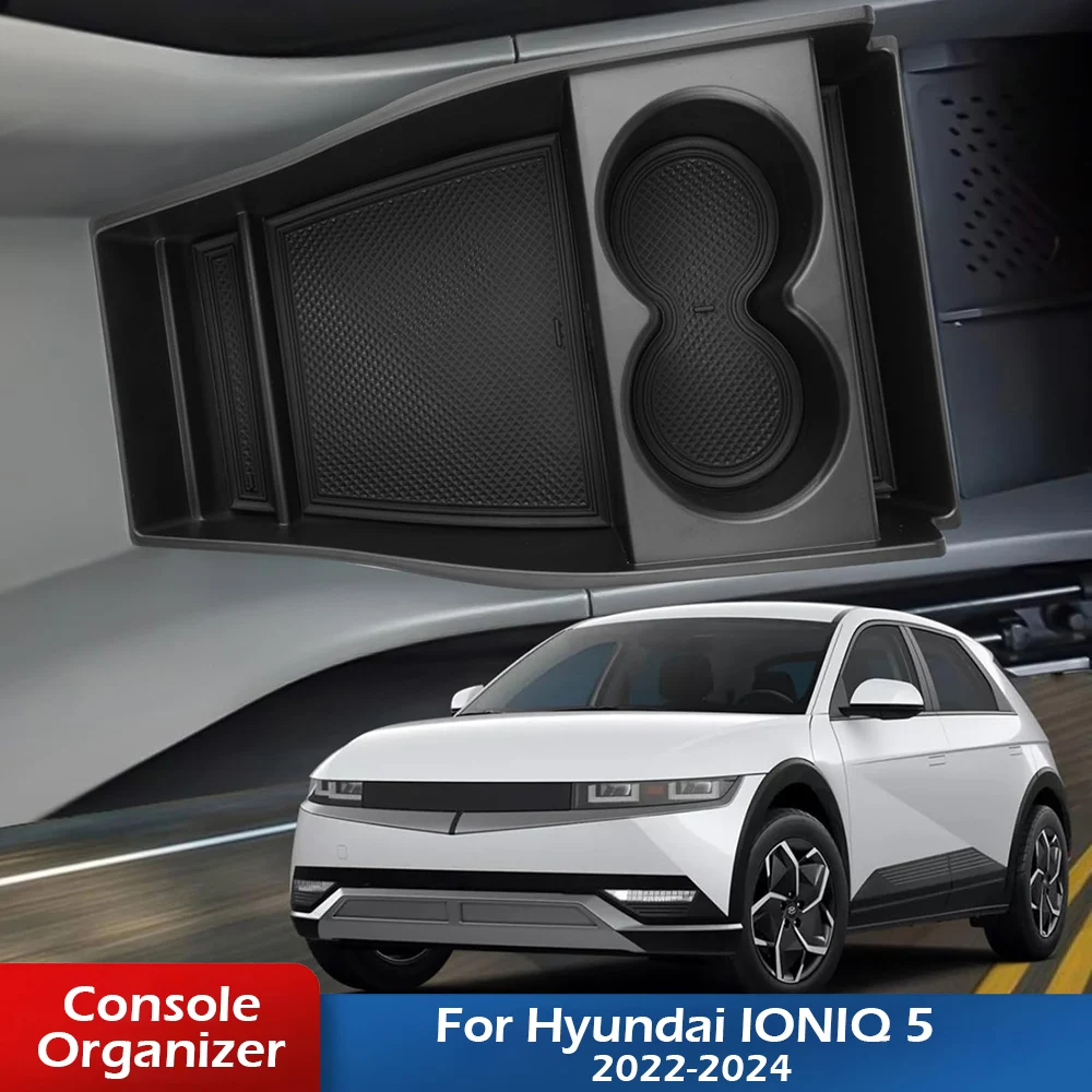 Center Console Organizer for Hyundai Ioniq 5 2022 - 2024 Center Console Storage Box Upper Lower Console Tray Accessories