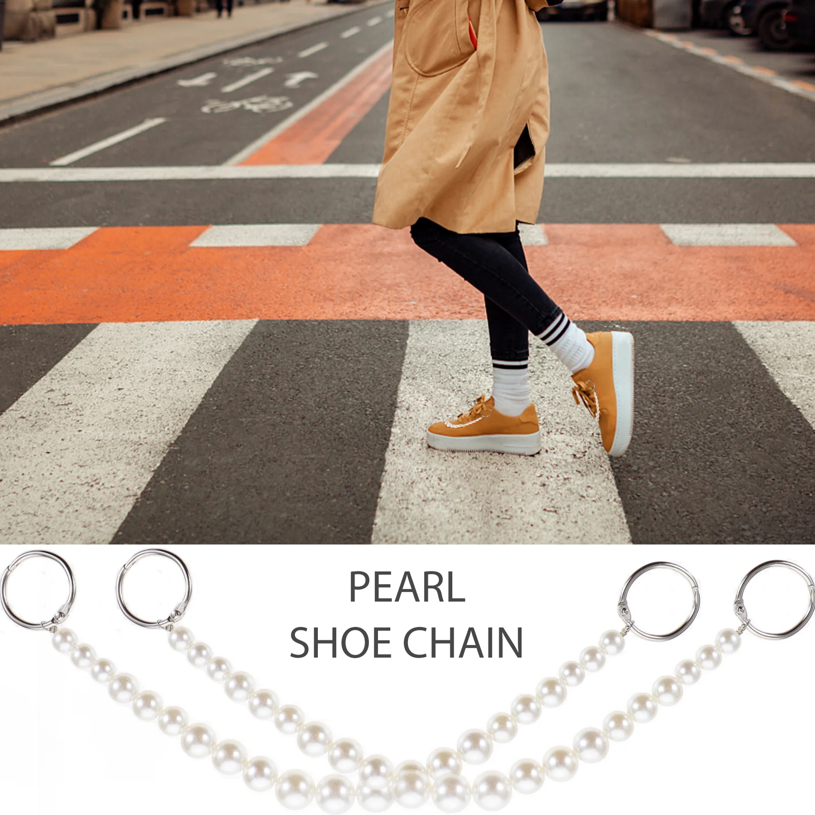 

2Pcs Pearl Shoe Chain Decorative Shoe Charms for Sandals Women Girls Shoes Accessories Lightweight Durable Practical Stylish