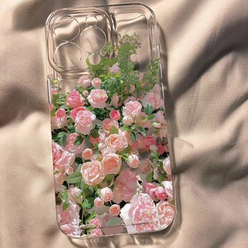 Pink rose phone case for iPhone 15 Pro Max