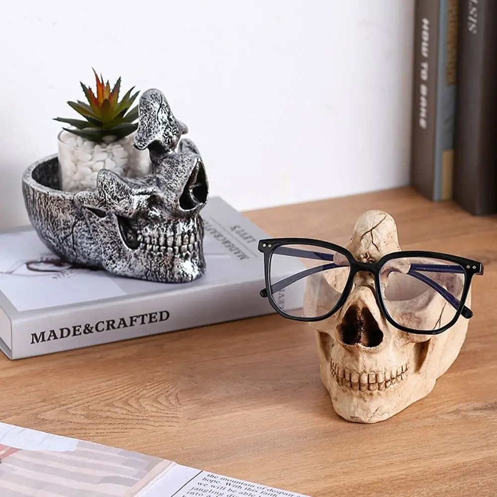 Creative Skull Glasses Holder Funny Anti-slip Glasses Display Stand Universal Crafts Desktop Eyeglass Holder