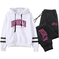 Hot Sales Fashion High Quality Women's Tracksuit Daily Women Drawstring Hooded Suits Comfortable Casual Pullover Single Trousers