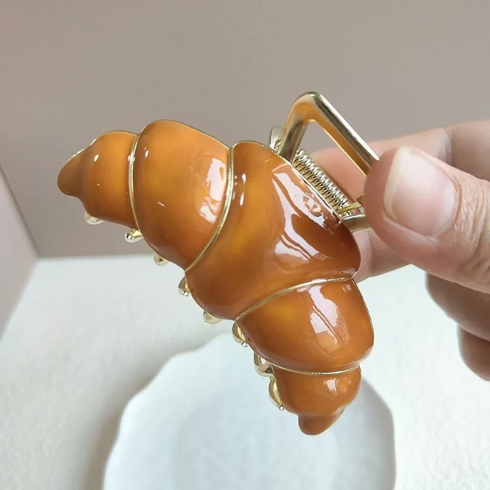 

Fashion Hair Clip Croissant Hair Grab Shark Clip Headwear Cute Bread Hair Claw Hairpin Geometry Metal Shark Clip Girls