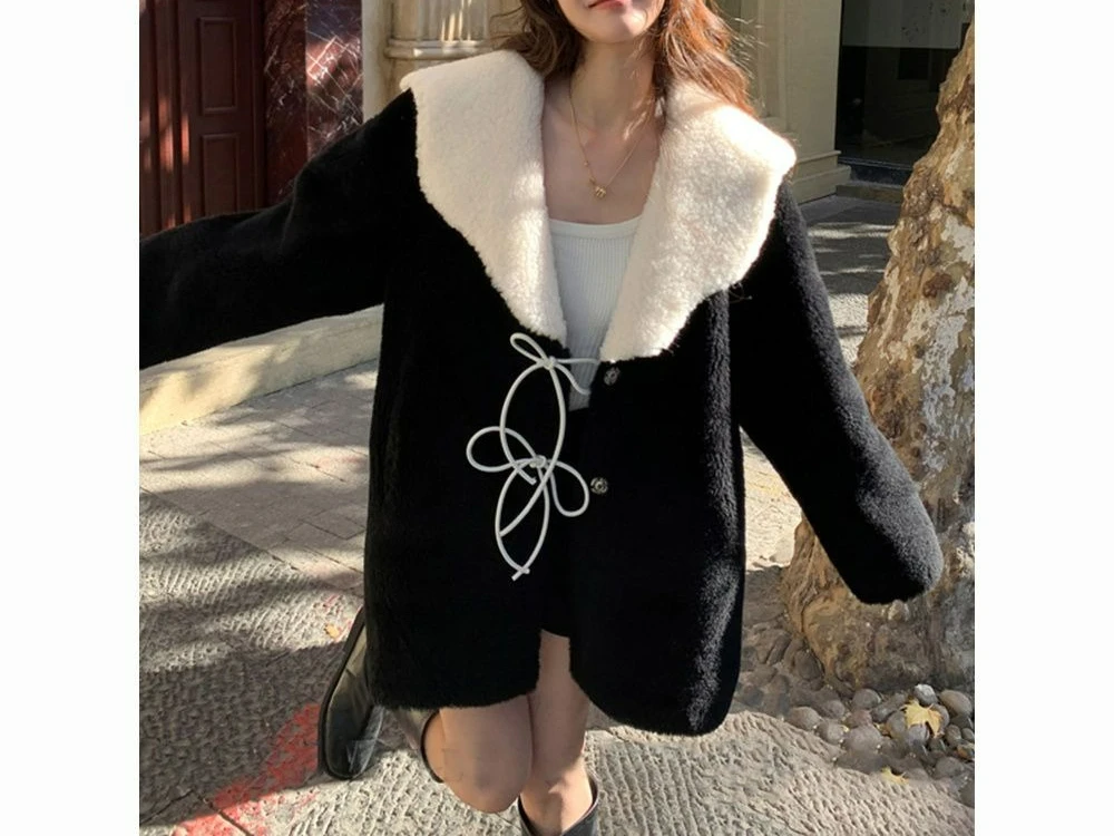 2025 겨울 여성 코트 우아한 중간 길이 두꺼운 패션 다용도 오버코트