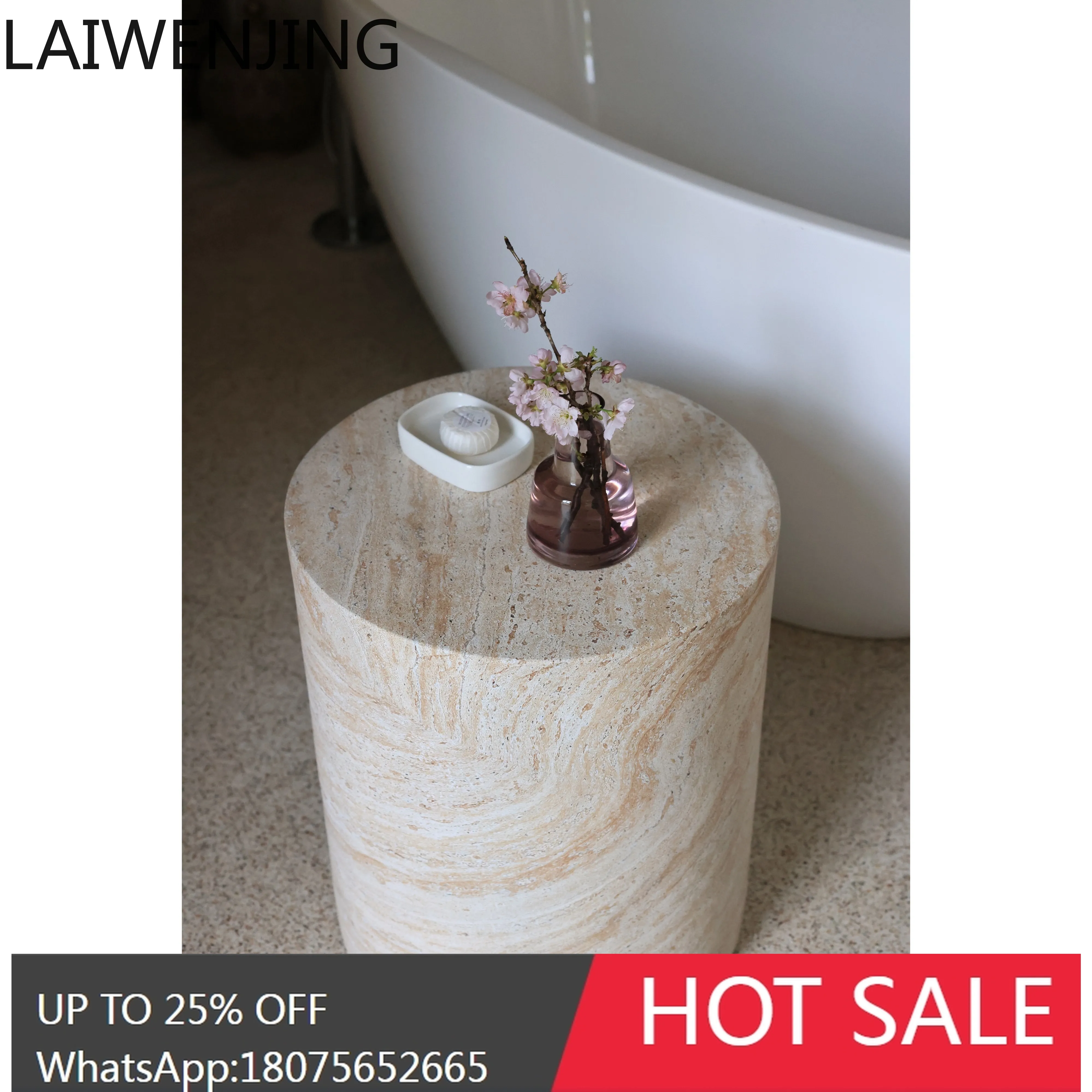 HZL Sofa Round Side Table Side Table B&B Living Room Imitation Marble Coffee Table