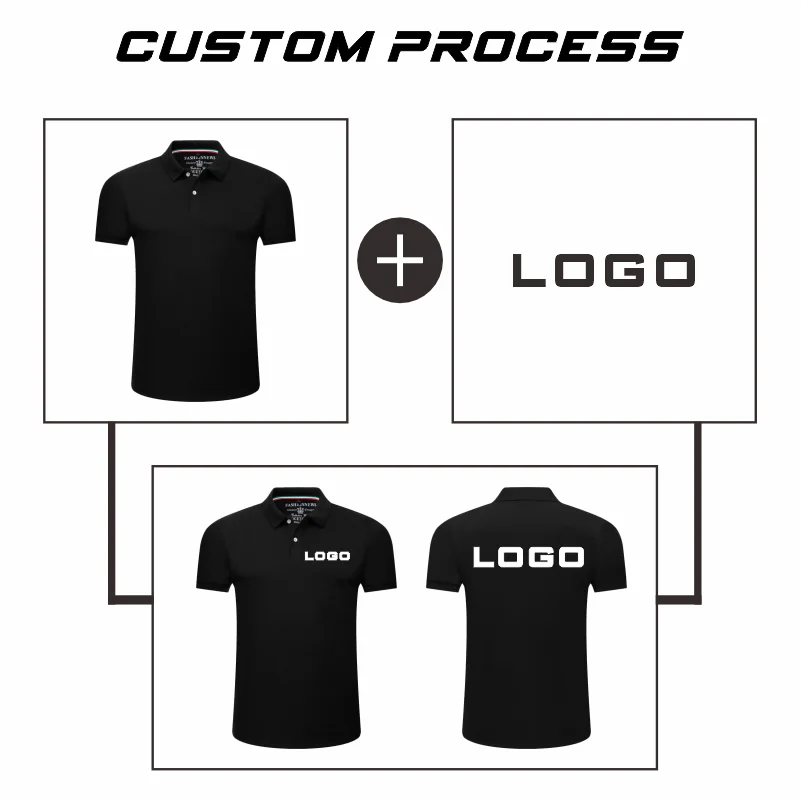 Mens Custom Polo shirts High Quality Breathable Skin-friendly Polo Shirt Personal Group Company Design Custom Logo printed