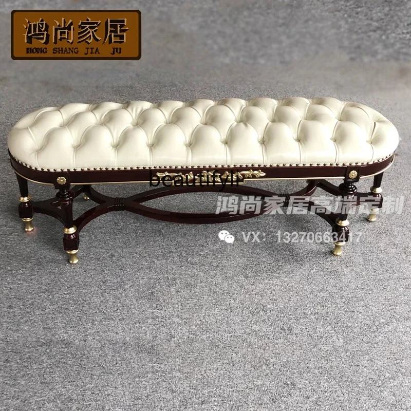

Great discounts English bedroom bedside stool Asian mahogany leisure stool European ottoman carved bedside stool custom