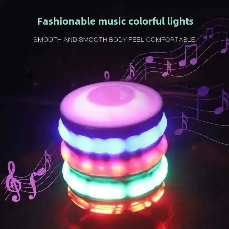 Spinning Top Colorful Flash LED Laser Music Gyroscope Luminous Hand Spinner Classic Toys Party Favors Christmas Gifts for Adults
