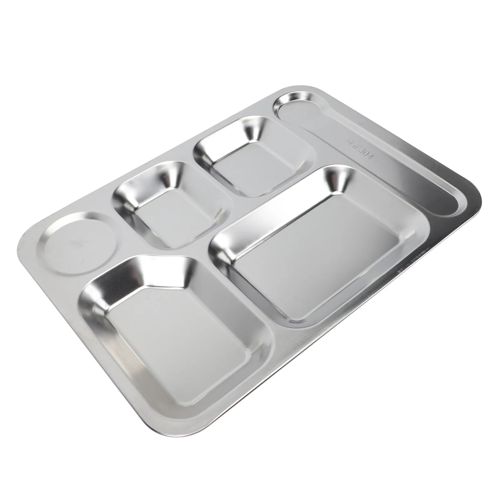 

Stainless Steel 6 Compartments Food Plate Divided Serving Dish Dumpling Breakfast Snack Container Kitchen Utensils Set Practical