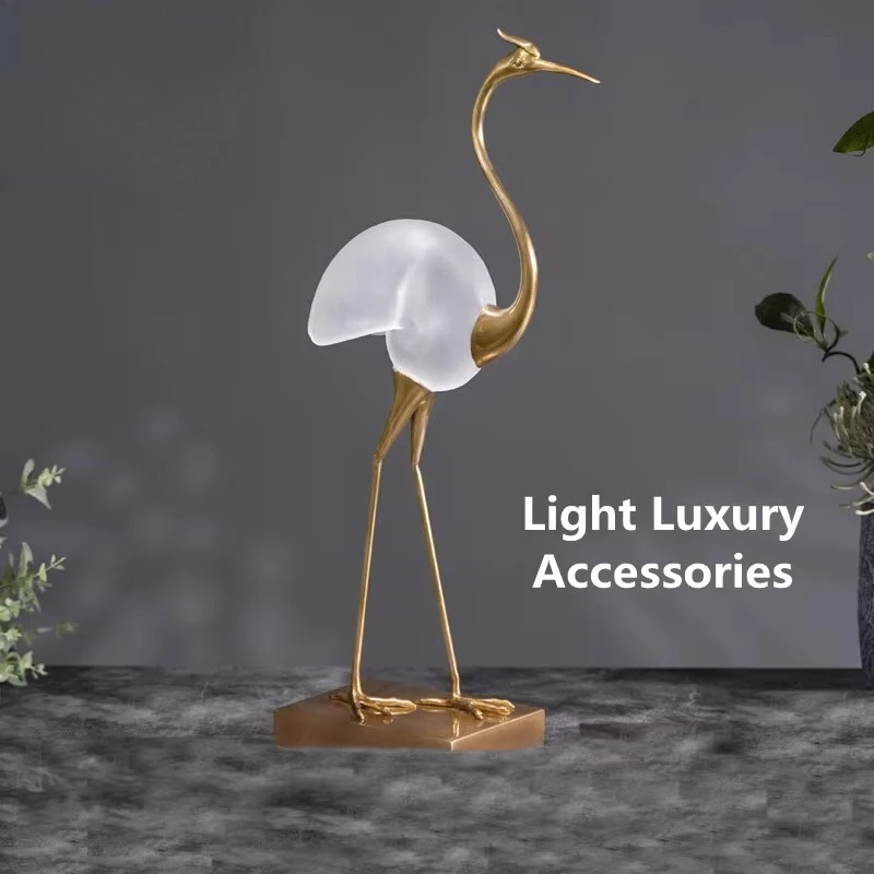 Light Lu-xury Wedding Gift Glass Copper Animal Wedding Decorations Set