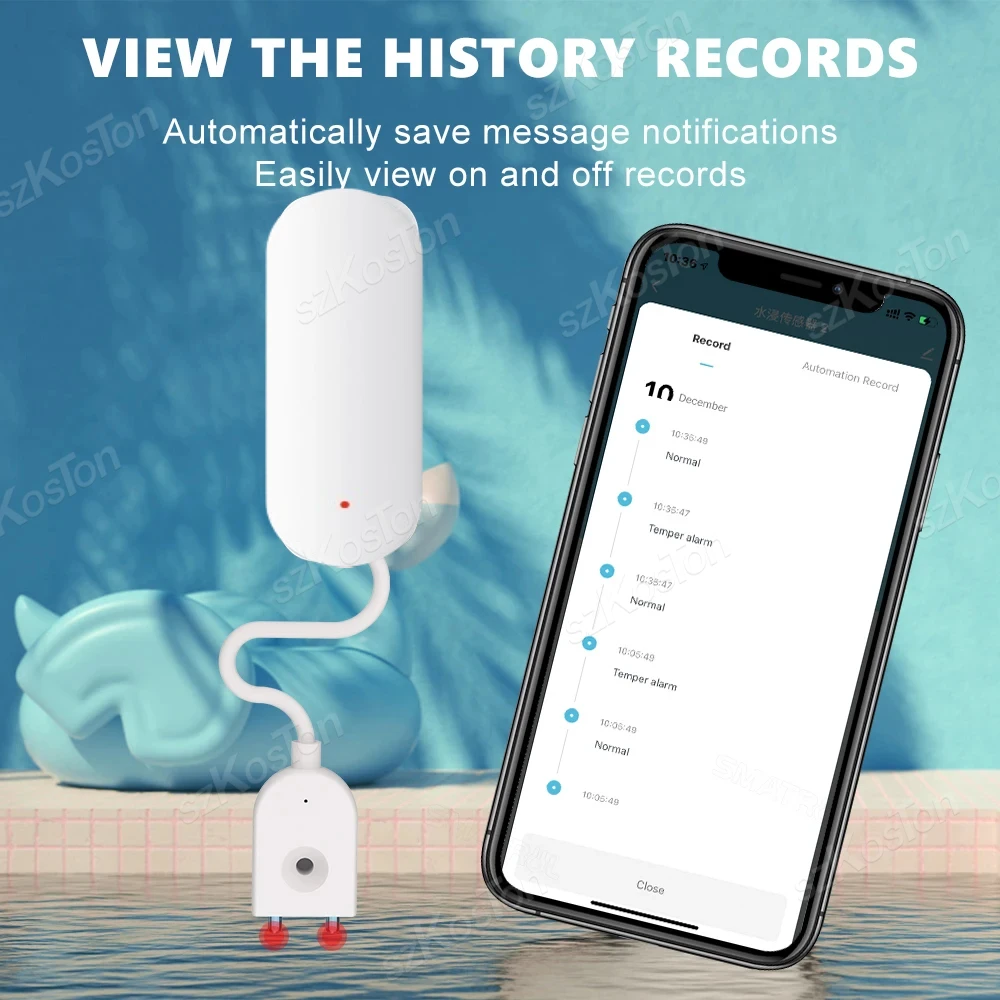 Ewelink APP Zigbee Water Leak Sensor Smart Home Flood Alarm Water Level Overflow Detector Need Zigbee Gateway