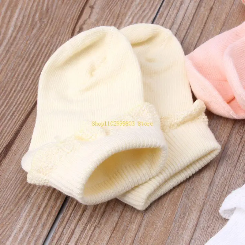 5 أزواج من جوارب الأطفال 0-1 سنة، جوارب صيفية للأطفال بلون واحد، جوارب لطيفة لحديثي الولادة J0MF