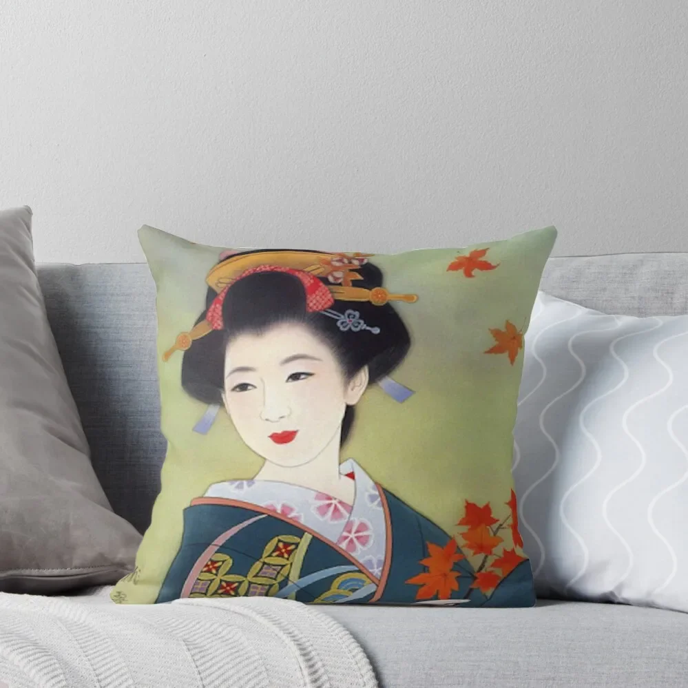 

Japanese classic geisha lady art Throw Pillow Cushions For Sofa Sofa Cushions