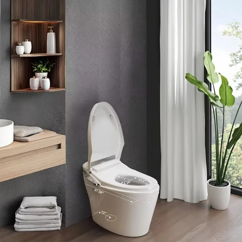 Premium Smart Full Dual Touch-Free Lid One-Touch Auto-Clean Ceramic Heated Seat Bidet Remote Included